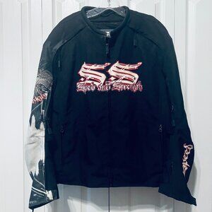 Speed & Strength Gear-Men's X Large Lined Motorcycle Jacket-Hang em High-Bl/Red